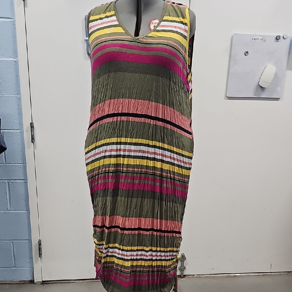 Striped Multicolor Sleeveless Dress